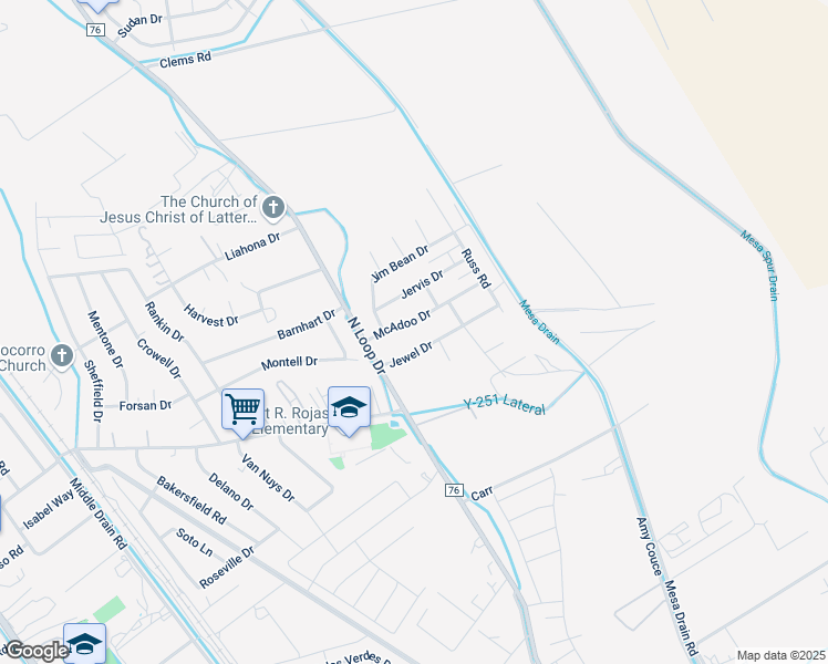 map of restaurants, bars, coffee shops, grocery stores, and more near 640 McAdoo Drive in Socorro