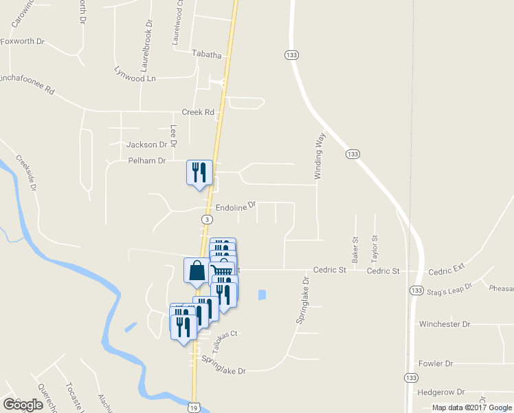 map of restaurants, bars, coffee shops, grocery stores, and more near 101 Acacia Court in Leesburg