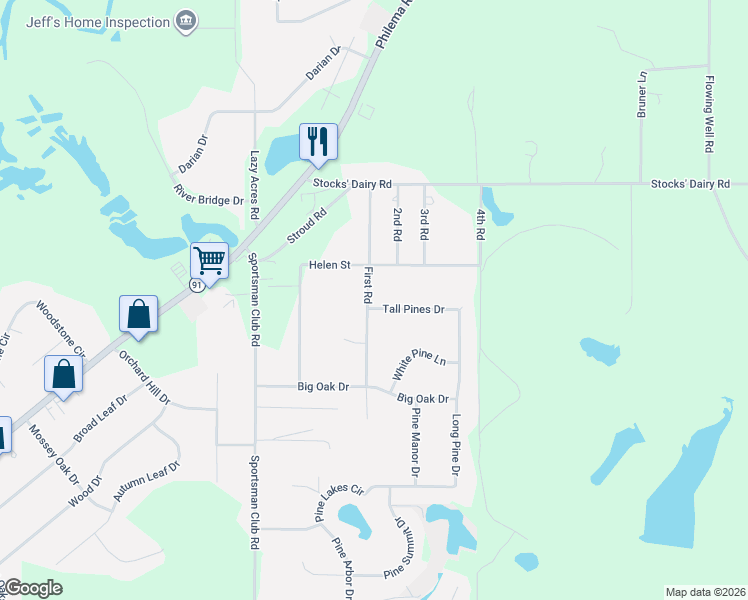 map of restaurants, bars, coffee shops, grocery stores, and more near 100 Tall Pines Drive in Leesburg