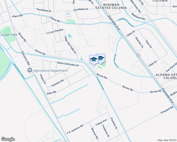 map of restaurants, bars, coffee shops, grocery stores, and more near 501 Zebu Road in Socorro