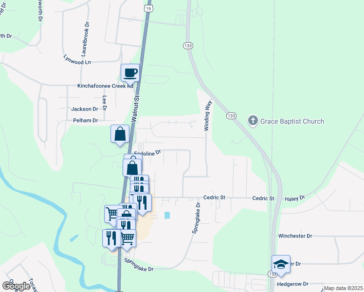 map of restaurants, bars, coffee shops, grocery stores, and more near 161 Endoline Drive in Leesburg