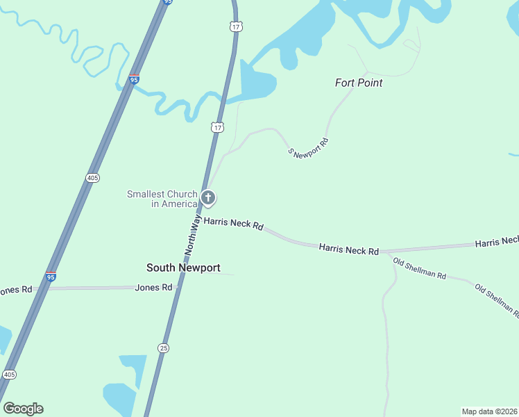 map of restaurants, bars, coffee shops, grocery stores, and more near 1275 Harris Neck Road in Townsend
