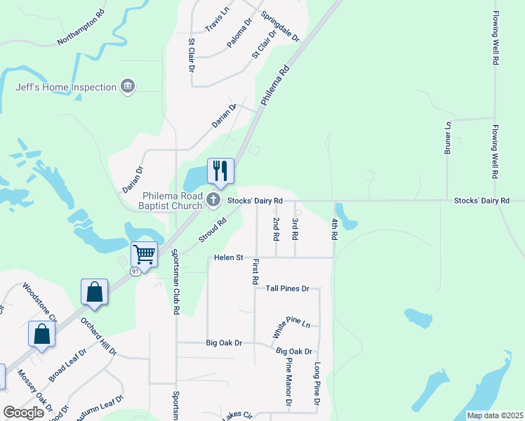 map of restaurants, bars, coffee shops, grocery stores, and more near 136 Stocks Dairy Road in Leesburg