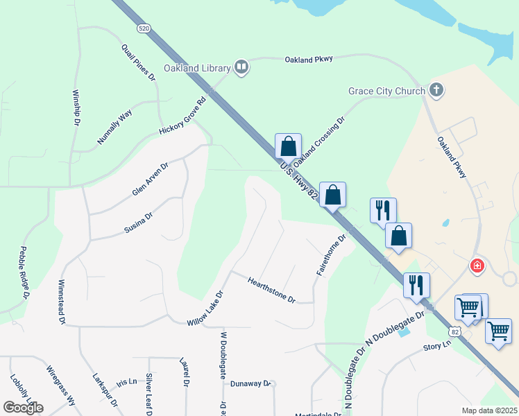 map of restaurants, bars, coffee shops, grocery stores, and more near 339 Willow Lake Drive in Leesburg
