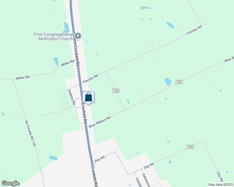 map of restaurants, bars, coffee shops, grocery stores, and more near County Road 162 in Elkhart