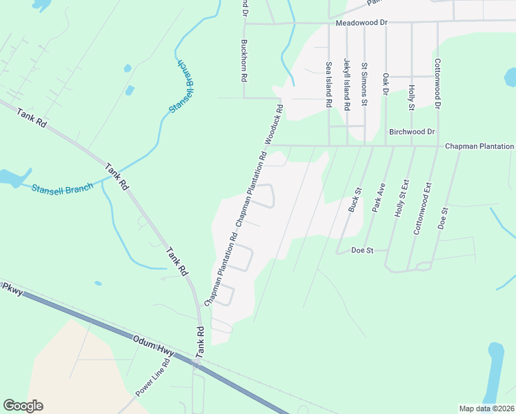 map of restaurants, bars, coffee shops, grocery stores, and more near 44 Chickadee Circle in Jesup