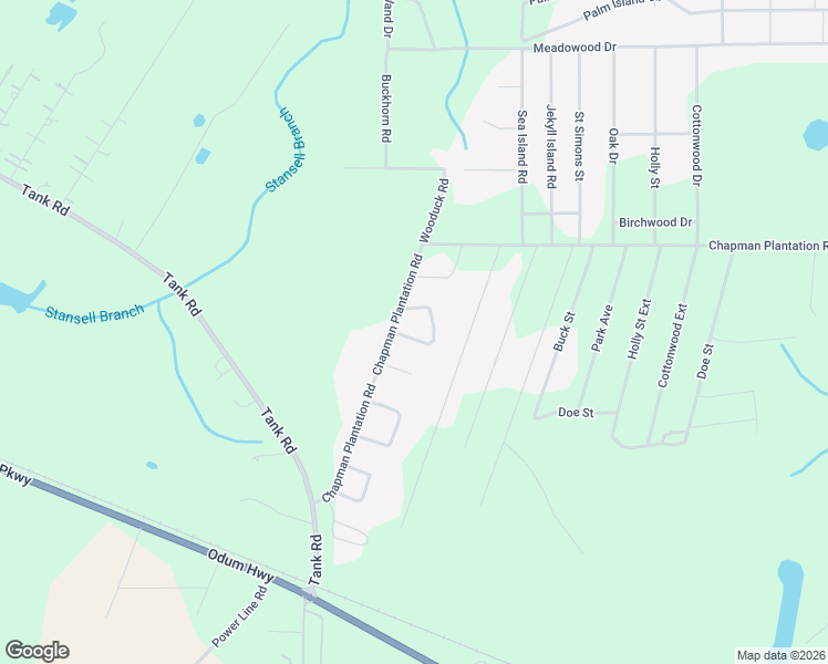 map of restaurants, bars, coffee shops, grocery stores, and more near 44 Chickadee Circle in Jesup