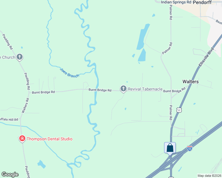 map of restaurants, bars, coffee shops, grocery stores, and more near Burnt Bridge Road in Ellisville