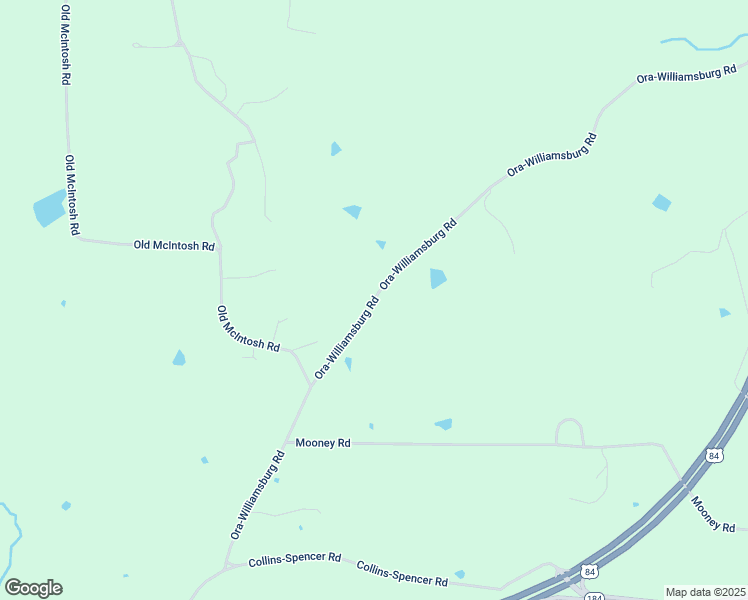 map of restaurants, bars, coffee shops, grocery stores, and more near 362-434 Ora-Williamsburg Road in Collins