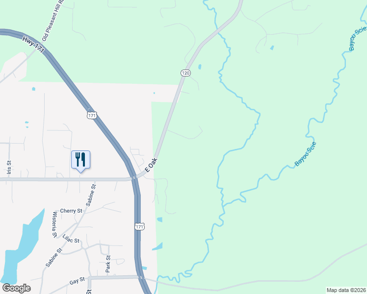 map of restaurants, bars, coffee shops, grocery stores, and more near 2224 Oak Street in Zwolle
