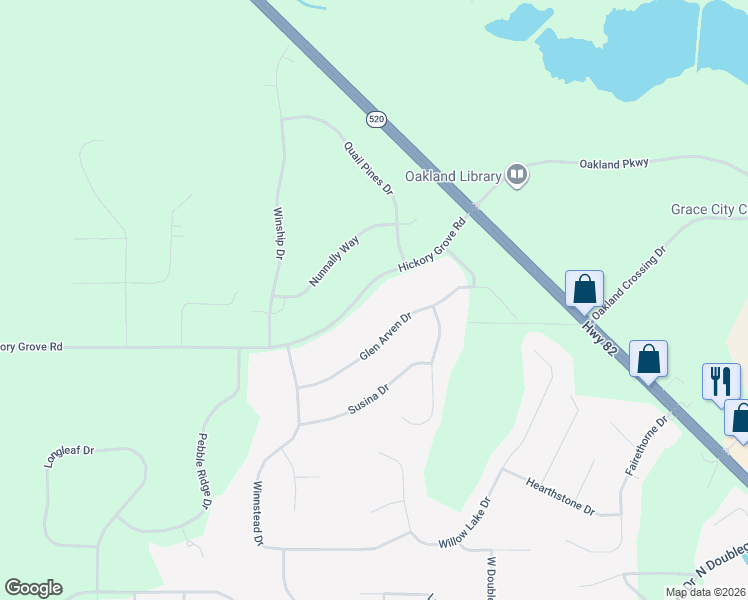 map of restaurants, bars, coffee shops, grocery stores, and more near 167 Hickory Grove Road in Leesburg