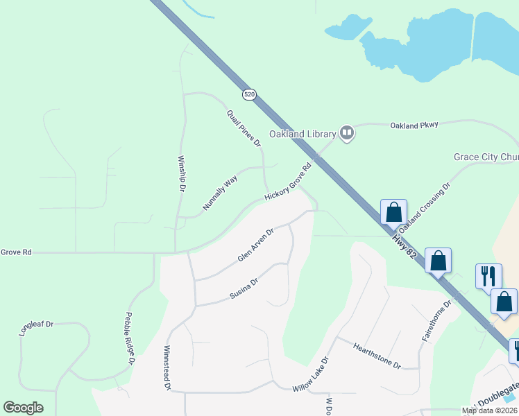 map of restaurants, bars, coffee shops, grocery stores, and more near 167 Hickory Grove Road in Leesburg