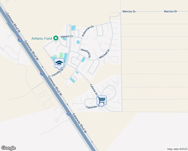map of restaurants, bars, coffee shops, grocery stores, and more near 1473 O Sullivan Drive in Horizon City