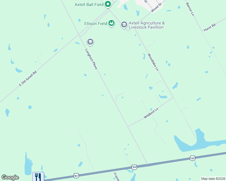 map of restaurants, bars, coffee shops, grocery stores, and more near 798 Longhorn Parkway in Axtell