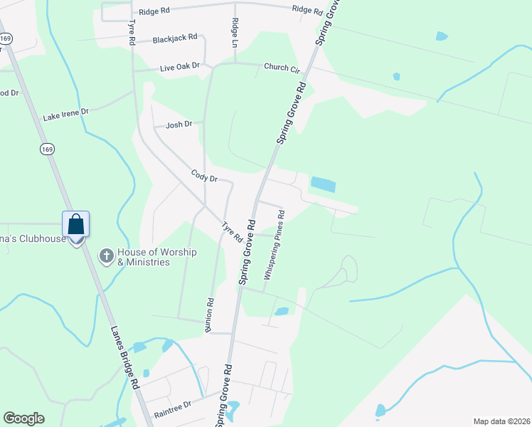 map of restaurants, bars, coffee shops, grocery stores, and more near 55 Whispering Pines Road in Jesup
