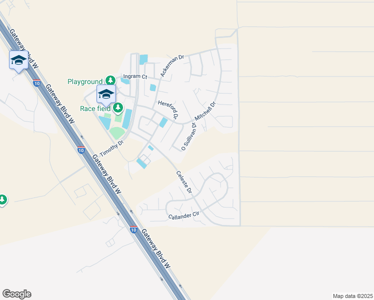 map of restaurants, bars, coffee shops, grocery stores, and more near 1473 O Sullivan Drive in Horizon City