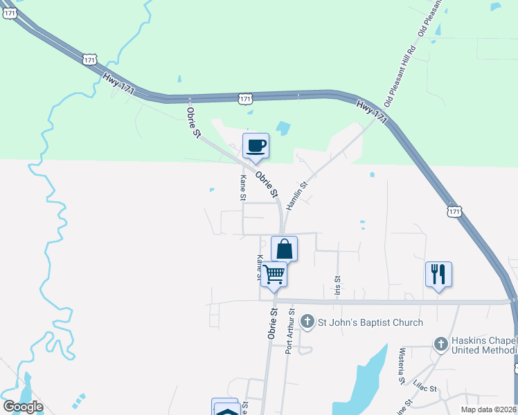 map of restaurants, bars, coffee shops, grocery stores, and more near 755 Larry Street in Zwolle