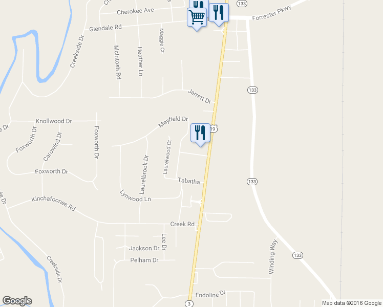 map of restaurants, bars, coffee shops, grocery stores, and more near Branchview Street in Leesburg