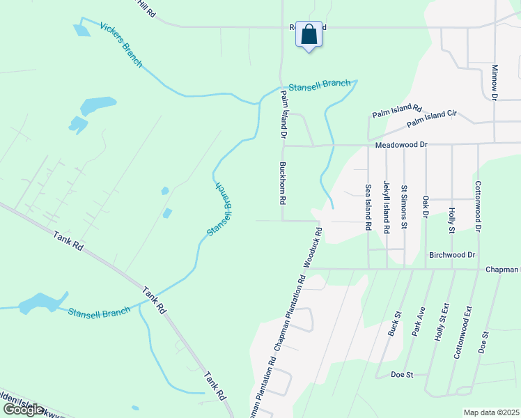 map of restaurants, bars, coffee shops, grocery stores, and more near 402 Wooduck Road in Jesup