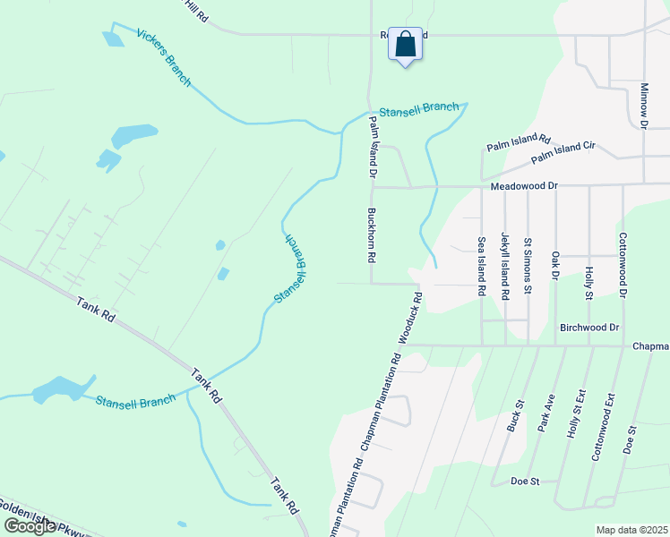 map of restaurants, bars, coffee shops, grocery stores, and more near 402 Wooduck Road in Jesup