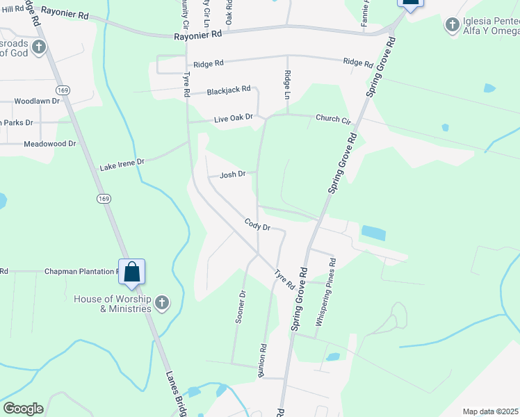 map of restaurants, bars, coffee shops, grocery stores, and more near 550-644 Church Circle in Jesup