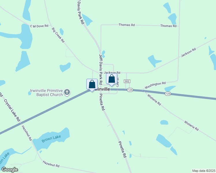 map of restaurants, bars, coffee shops, grocery stores, and more near 106 Clayton Street in Fitzgerald