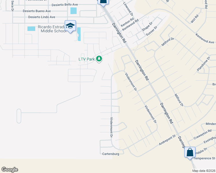 map of restaurants, bars, coffee shops, grocery stores, and more near Lailyview Court in Horizon City
