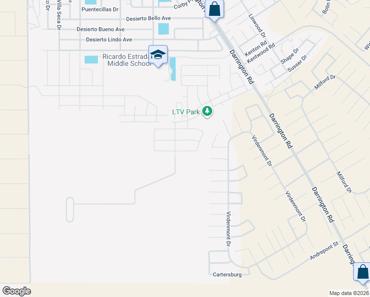 map of restaurants, bars, coffee shops, grocery stores, and more near Ltv Road in Horizon City