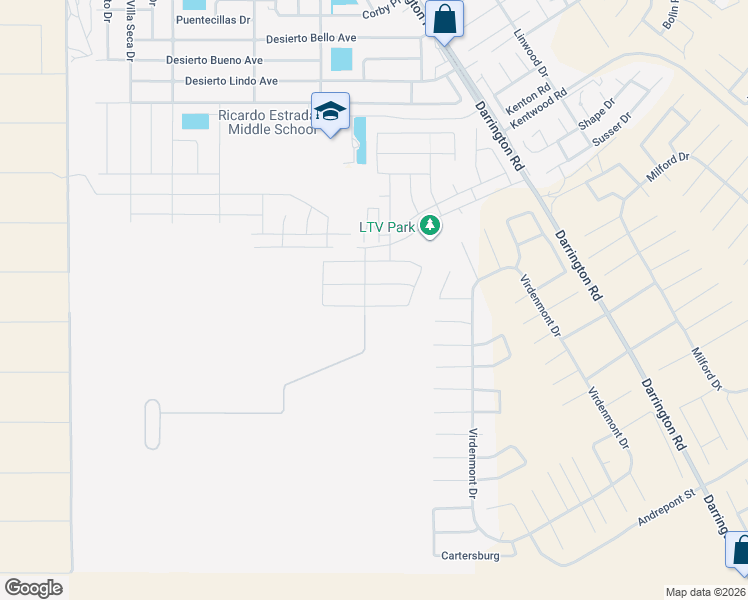 map of restaurants, bars, coffee shops, grocery stores, and more near Ltv Road in Horizon City