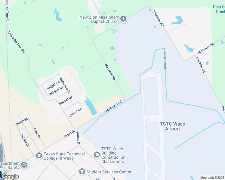 map of restaurants, bars, coffee shops, grocery stores, and more near 2863 Mazanec Rd in Waco