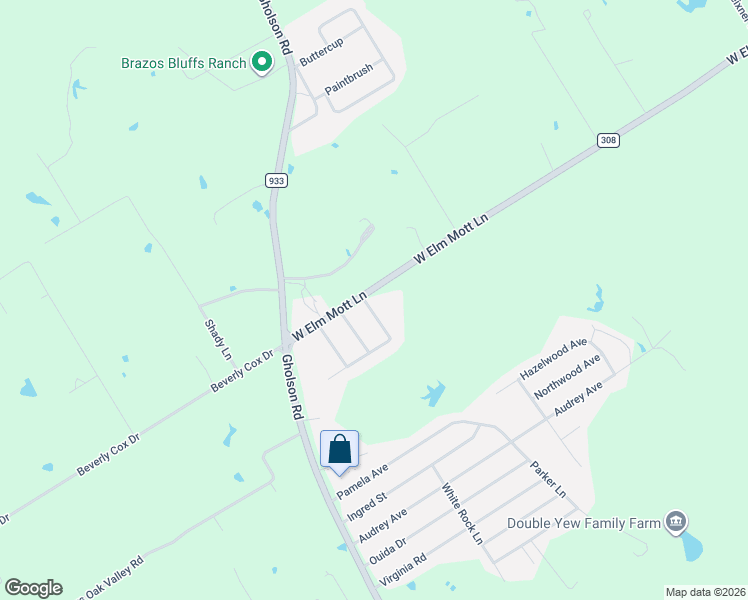 map of restaurants, bars, coffee shops, grocery stores, and more near 2883 West Elm Mott Lane in Waco