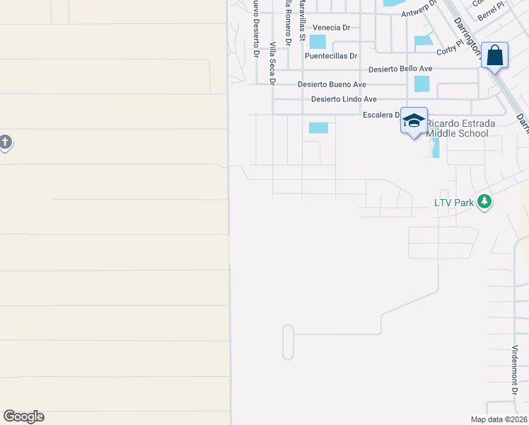 map of restaurants, bars, coffee shops, grocery stores, and more near Villa Seca Drive in Horizon City