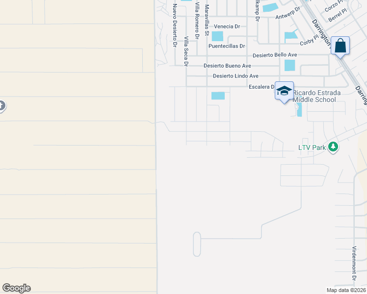 map of restaurants, bars, coffee shops, grocery stores, and more near Villa Seca Drive in Horizon City