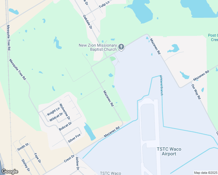 map of restaurants, bars, coffee shops, grocery stores, and more near 3036 Mazanec Road in Waco
