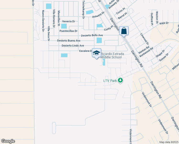map of restaurants, bars, coffee shops, grocery stores, and more near 14408 Sabio in Horizon City