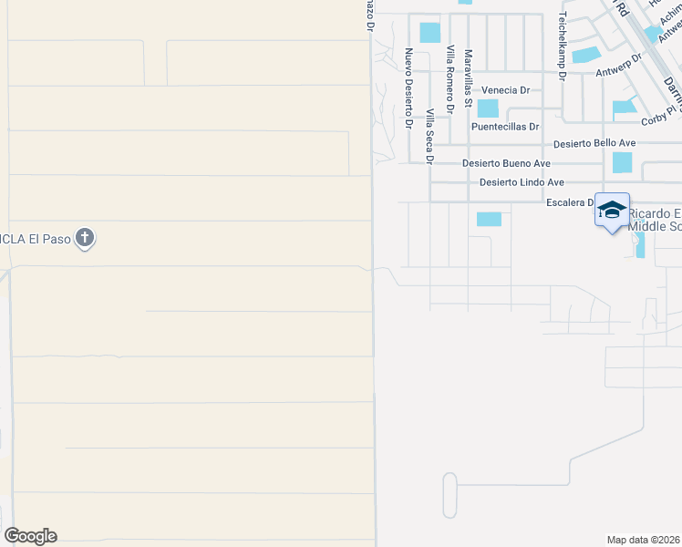map of restaurants, bars, coffee shops, grocery stores, and more near Kentwood in El Paso