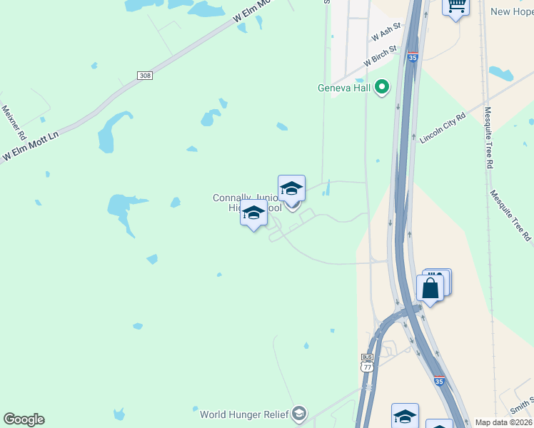 map of restaurants, bars, coffee shops, grocery stores, and more near Little Cadet Lane in Elm Mott