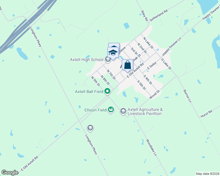 map of restaurants, bars, coffee shops, grocery stores, and more near 194 North 8th Street in Waco
