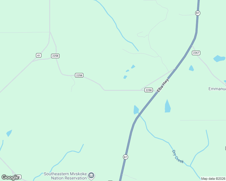 map of restaurants, bars, coffee shops, grocery stores, and more near County Road 2258 in Pike County