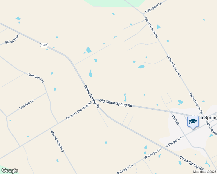 map of restaurants, bars, coffee shops, grocery stores, and more near 15902 Old China Spring Road in China Spring