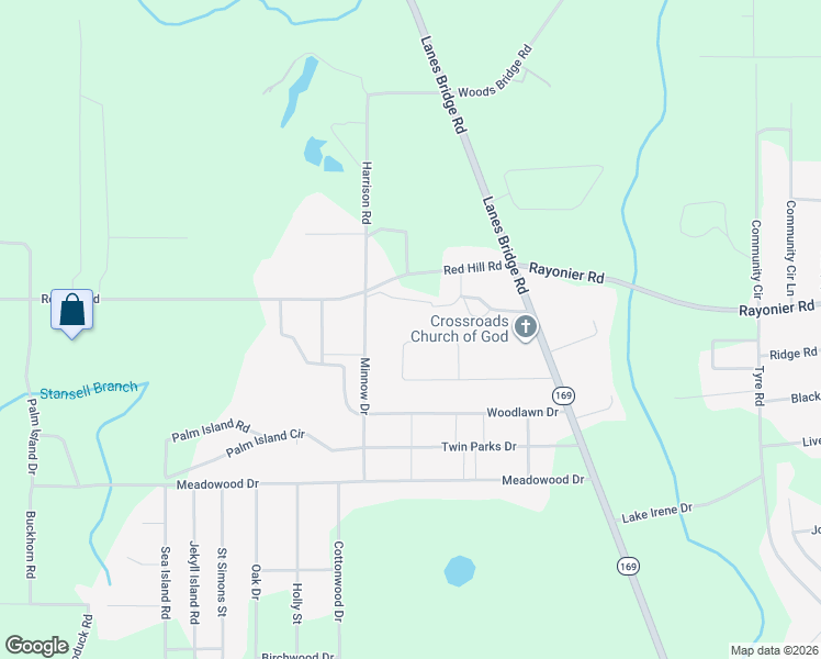 map of restaurants, bars, coffee shops, grocery stores, and more near 455 Amanda Drive in Jesup