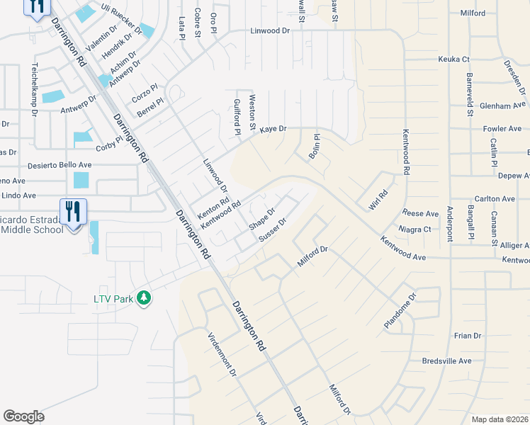 map of restaurants, bars, coffee shops, grocery stores, and more near 14772 Shape Drive in Clint