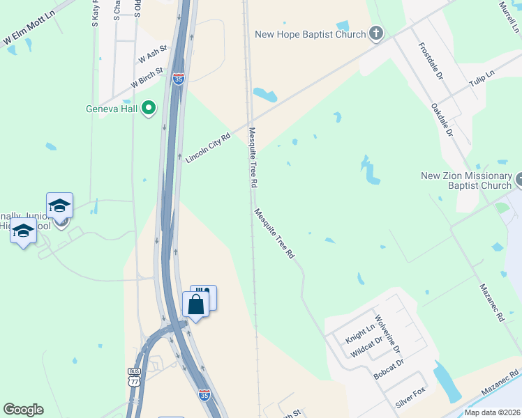 map of restaurants, bars, coffee shops, grocery stores, and more near 1180 Mesquite Tree Road in Waco