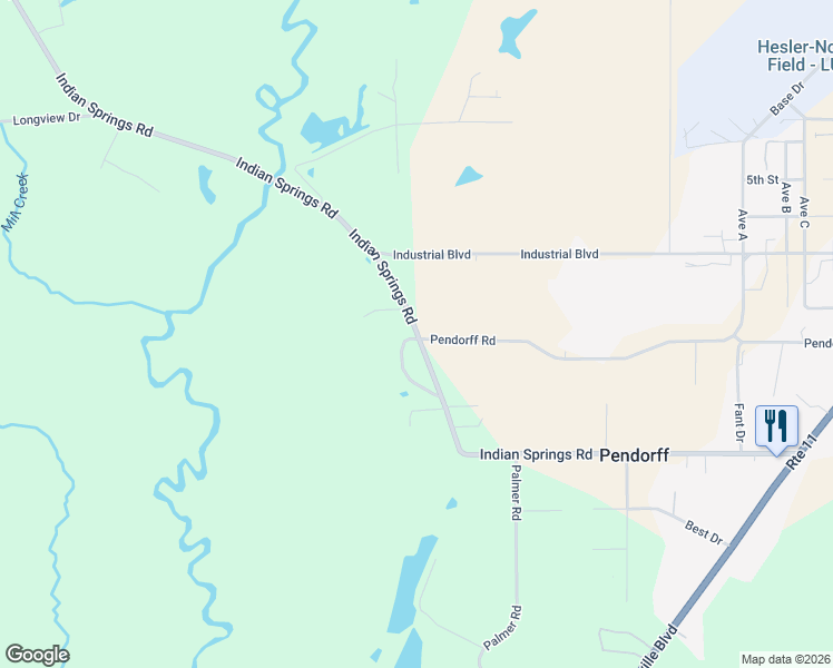 map of restaurants, bars, coffee shops, grocery stores, and more near Indian Springs Road in Laurel
