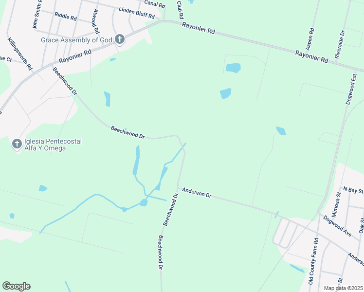 map of restaurants, bars, coffee shops, grocery stores, and more near 2014 Beechwood Drive in Jesup