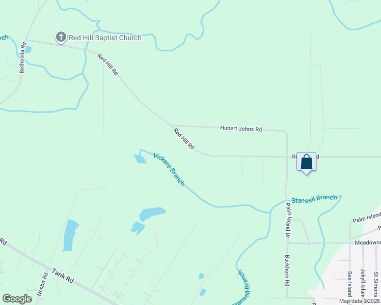map of restaurants, bars, coffee shops, grocery stores, and more near 1455-1807 Red Hill Road in Jesup