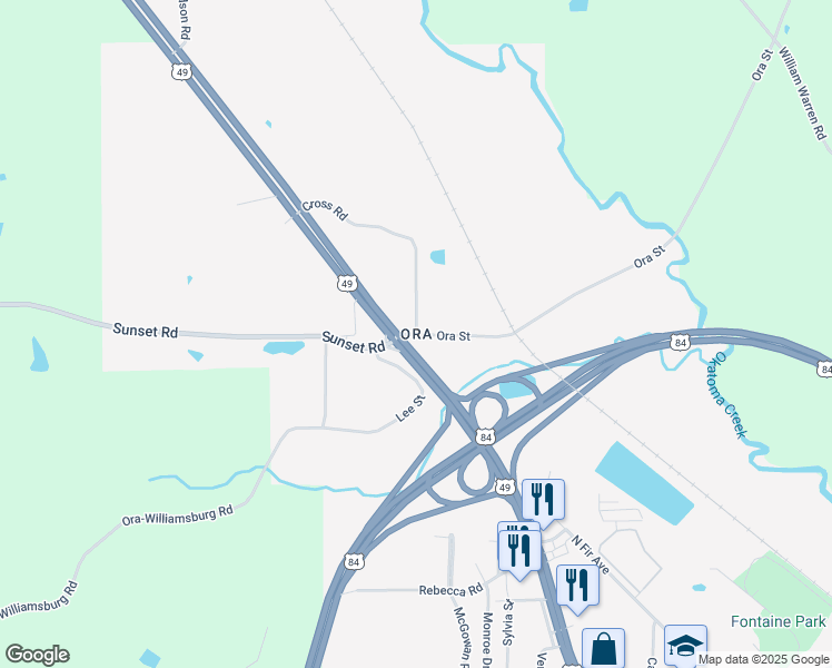 map of restaurants, bars, coffee shops, grocery stores, and more near in Collins
