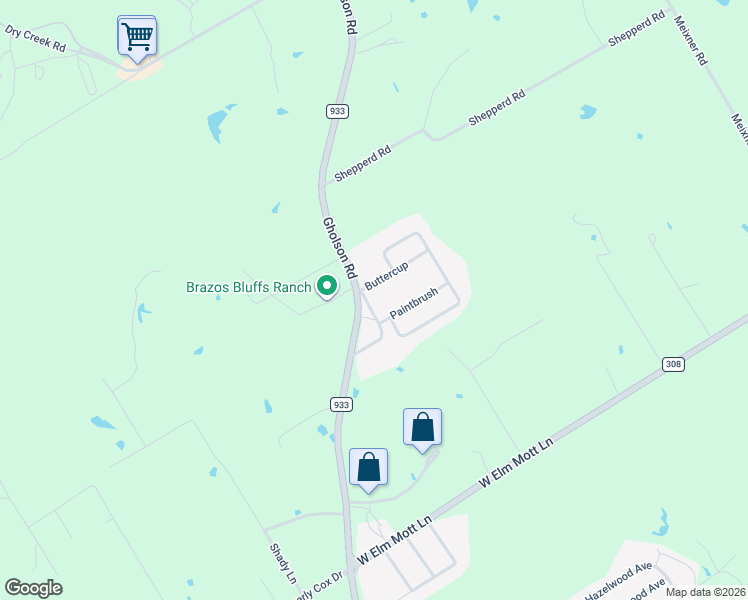 map of restaurants, bars, coffee shops, grocery stores, and more near 6890 Farm to Market Road 933 in Waco