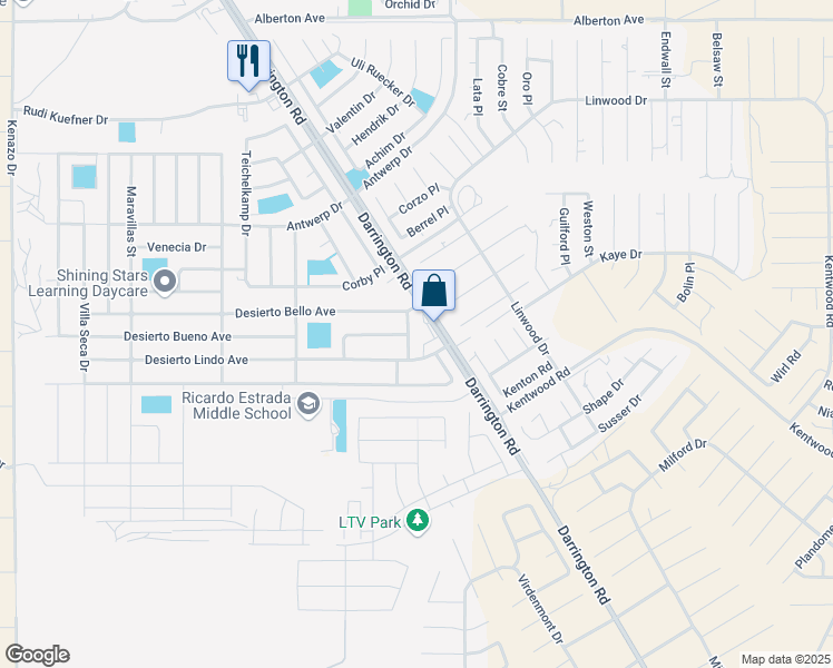 map of restaurants, bars, coffee shops, grocery stores, and more near 816 Tabasco Place in El Paso