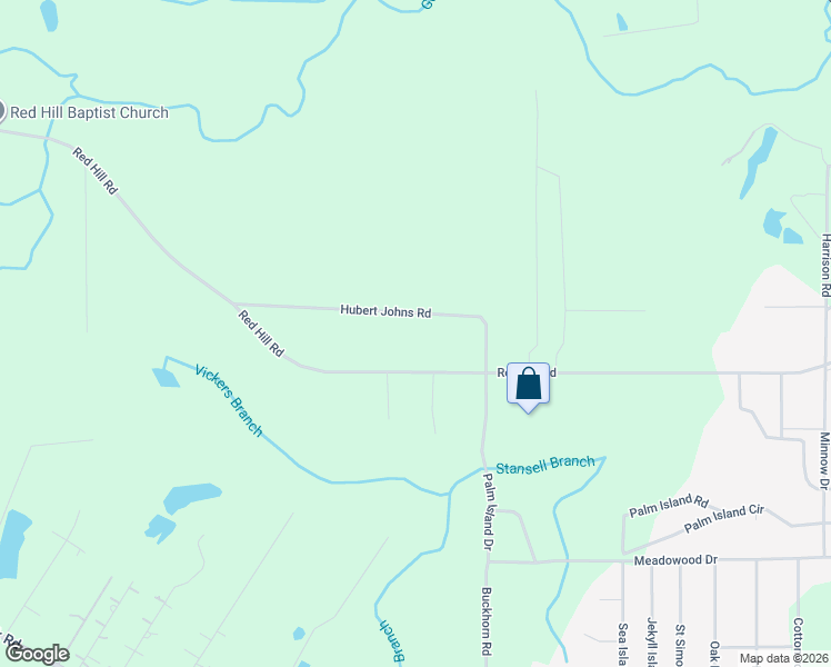 map of restaurants, bars, coffee shops, grocery stores, and more near 253 Hubert Johns Road in Jesup